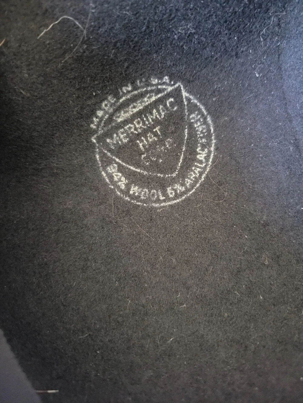 Vtg Merrimac Black Wool Felt Hat Body Capeline Hood Blank Unblocked Millinery